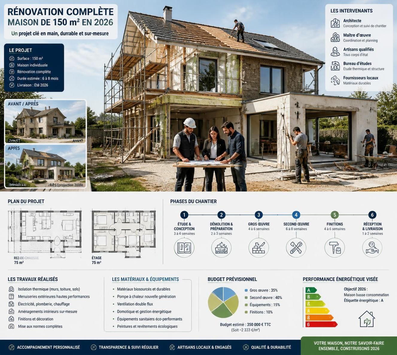 découvrez le coût moyen pour la rénovation d'une maison de 150m2 en 2026 et préparez votre budget avec des estimations fiables et des conseils pratiques.