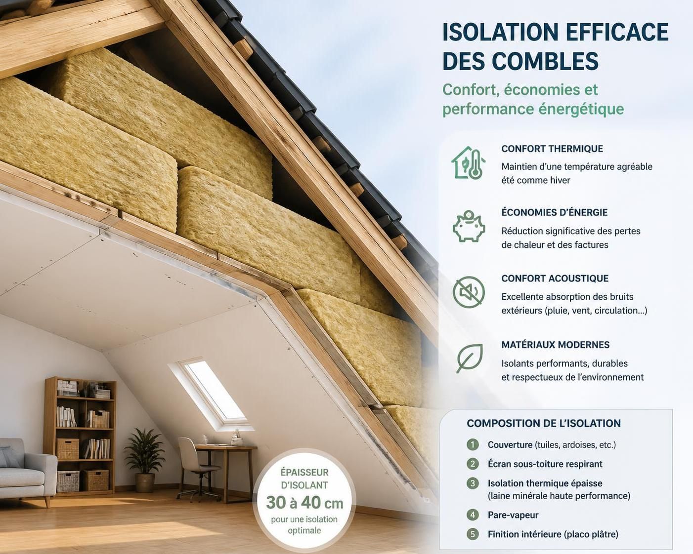 découvrez comment choisir l'épaisseur d'isolation idéale pour vos combles afin d'améliorer le confort thermique de votre maison et réduire vos dépenses d'énergie.